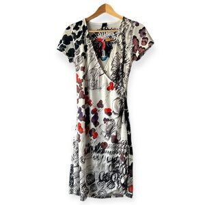 Desigual Artistic Print Mini Dress - Black, Red, Purple